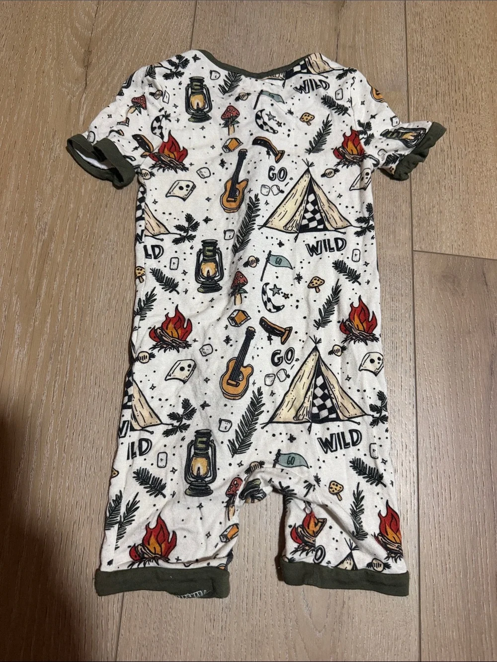 Bamboo shortie|camping print|18-24M